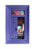 Wooden Door Series 1948 II – Violet Purple by K.R. Santhana Krishnan — mixed media on wood, Door 1948 series