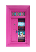 Wooden Door Series 1948 III – Orchid Pink by K.R. Santhana Krishnan — mixed media on wood, Door 1948 series