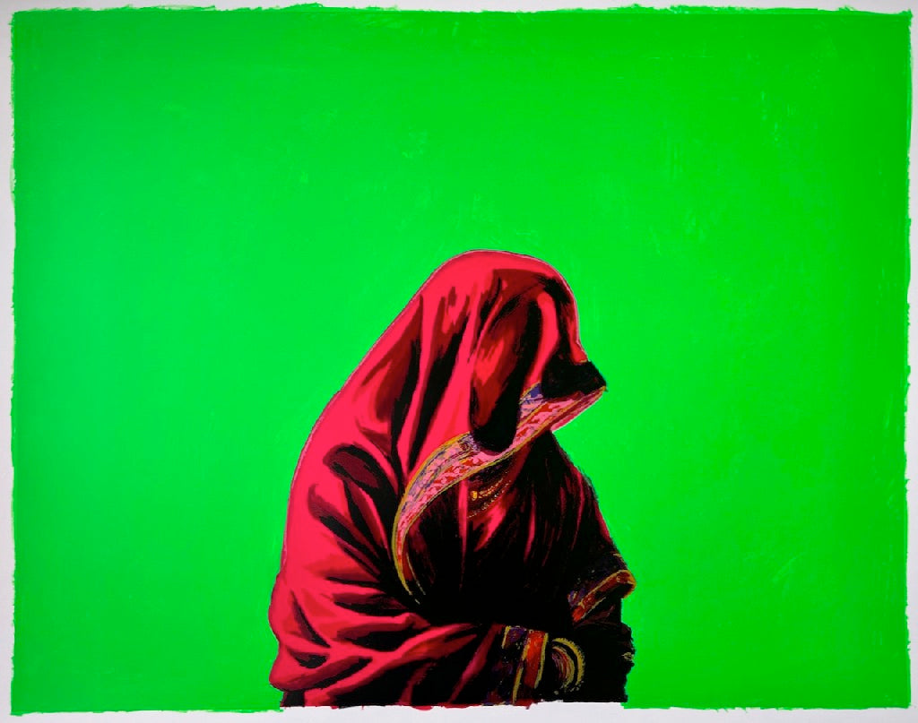 Paheli #Naya Javaan – New Life by Natasha Kumar — hand drawn screenprint, Indian Woman series