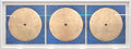 Utpala Rasa Triptych by Natasha Kumar — three-panel etching and monoprint with screenprint and 22 carat moon gold leaf, Rasa Lotus series