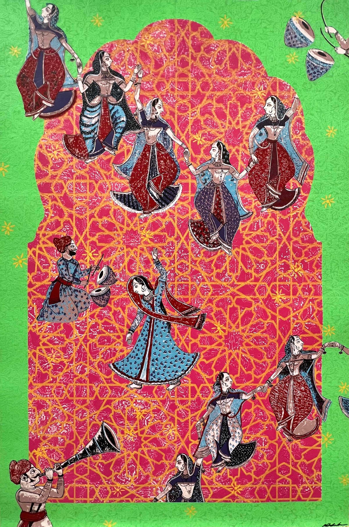 Utsava – Joyous Occasion, Celebration IV by Natasha Kumar — etching, collograph, screenprint and mixed media, Utsava series