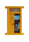 Wooden Door Series 1947 I – Signal Yellow by K.R. Santhana Krishnan — mixed media on wood, Door 1947 series