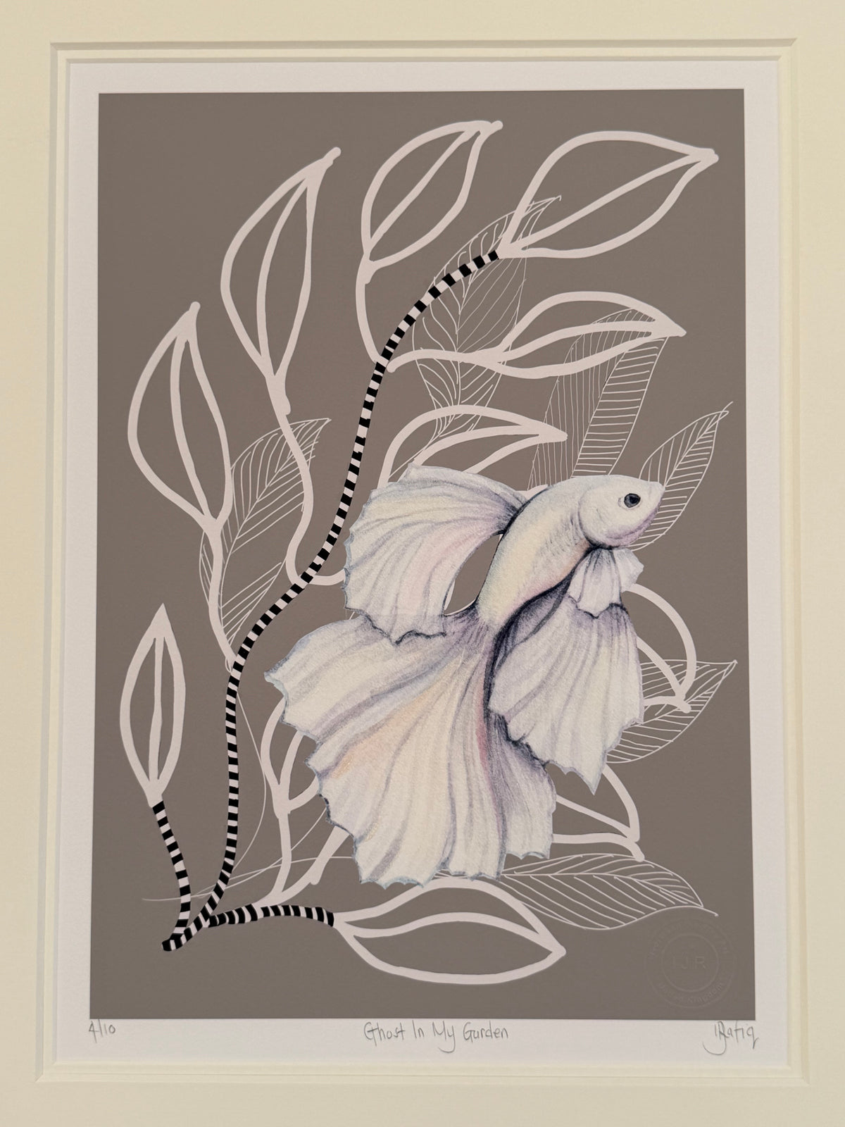 Ghost in My Garden by Isma J. Rafiq — Underwater Love series, mounted (unframed view)